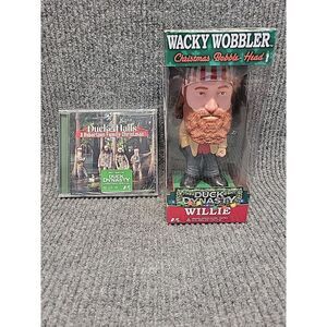 Duck Dynasty Willie Christmas Bobble Head With Robertson Family Christmas CD New